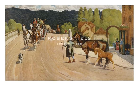 Cecil Aldin Hand Numbered Limited Edition Print on Paper :"The Angel at Henley on Thames"