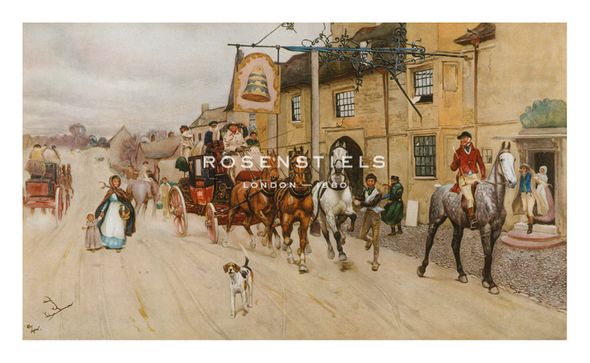 Cecil Aldin Hand Numbered Limited Edition Print on Paper :"The Bell at Stilton"