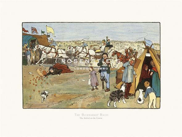 Cecil Aldin Hand Numbered Limited Edition Print on Paper :"The Bluemarket Races - The Arrival on the Course"