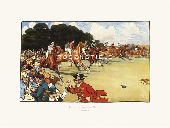 Cecil Aldin Hand Numbered Limited Edition Print on Paper :"The Bluemarket Races - The Start"