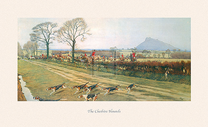 Cecil Aldin Hand Numbered Limited Edition Print on Paper :"The Cheshire Hounds"