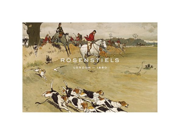 Cecil Aldin Hand Numbered Limited Edition Print on Paper :"The Fallowfield Hunt, Full Cry"