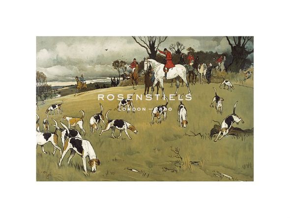 Cecil Aldin Hand Numbered Limited Edition Print on Paper :"The Fallowfield Hunt, The Check"