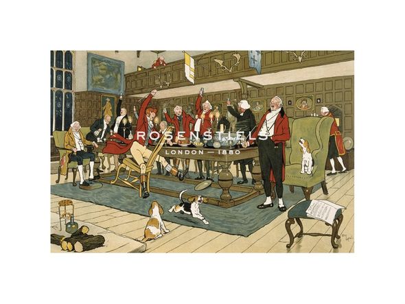 Cecil Aldin Hand Numbered Limited Edition Print on Paper :"The Fallowfield Hunt, The Hunt Supper"