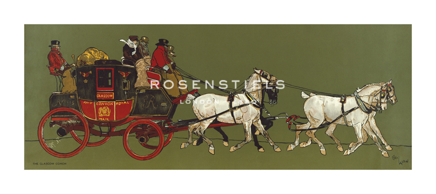 Cecil Aldin Hand Numbered Limited Edition Print on Paper :"The Glasgow Coach"
