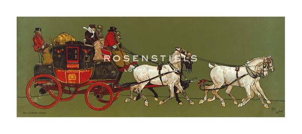 Cecil Aldin Hand Numbered Limited Edition Print on Paper :"The Glasgow Coach"