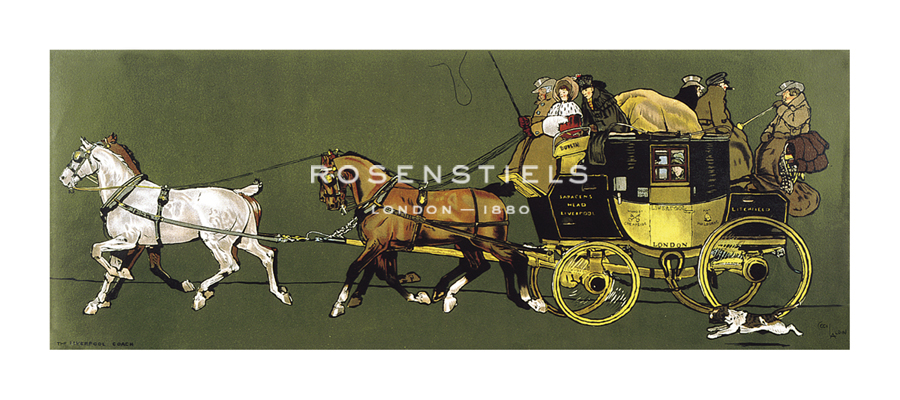 Cecil Aldin Hand Numbered Limited Edition Print on Paper :"The Liverpool Coach"