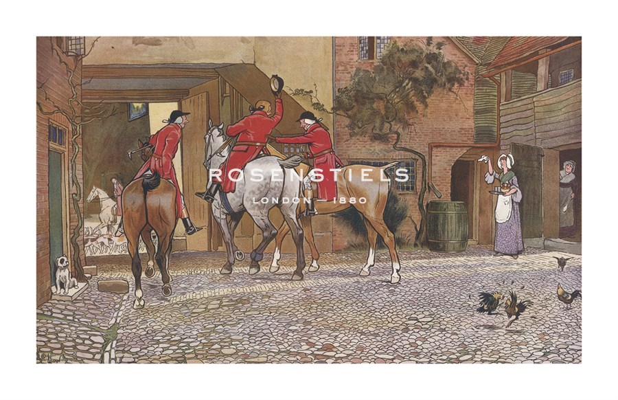 Cecil Aldin Hand Numbered Limited Edition Print on Paper :"Three Jolly Huntsmen"