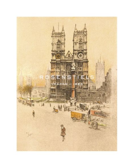 Cecil Aldin Hand Numbered Limited Edition Print on Paper :"Westminster Abbey"
