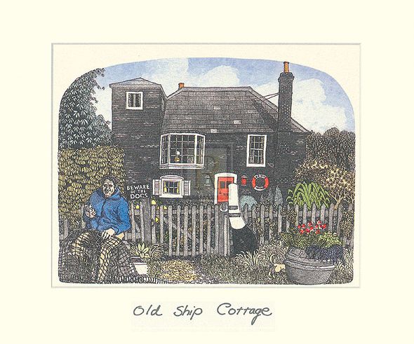 Chad Coleman Hand Numbered Limited Edition Print on Paper :"Old Ship Cottage"