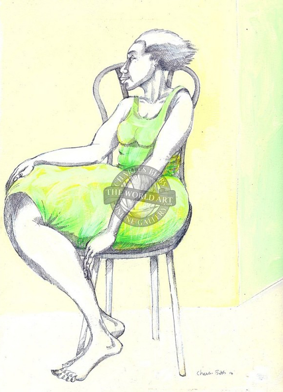 Charles Bibbs Hand Enhanced Limited Edition Giclee Print: "A Lady & A Chair"