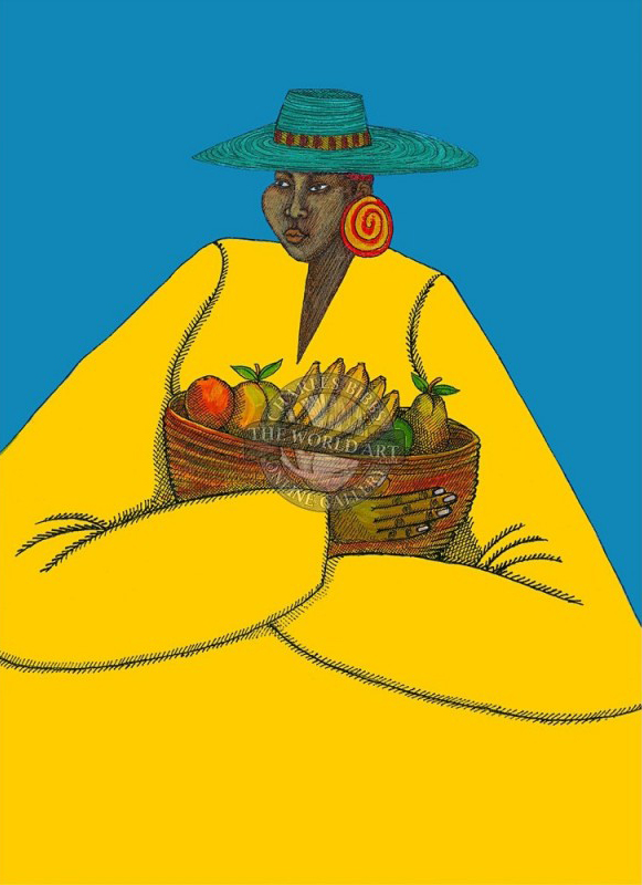 Charles Bibbs Hand Signed and Numbered Limited Edition: "Bajan Woman"