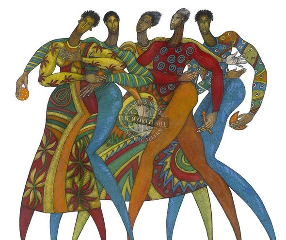 Charles Bibbs Artist Remarque Limited Edition Giclee Print: "Come Together"