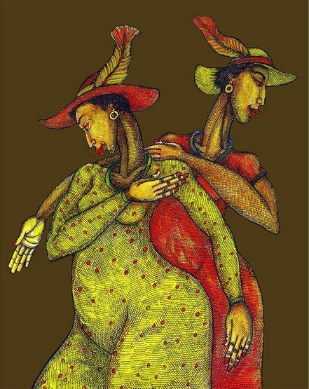 Charles Bibbs Hand Signed and Numbered Limited Edition:"Feathered Hats"