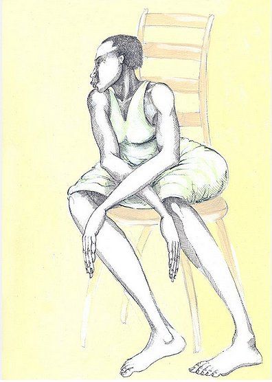 Charles Bibbs Hand Signed and Numbered Limited Edition Giclee Print:"A Chair & A Lady"