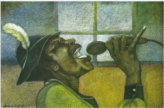 Charles Bibbs Hand-signed and Numbered Limited Edition Giclee Print:"The Singer"