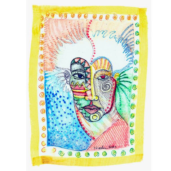 Charles Bibbs Hand Signed and Numbered Limited Edition Print:"Red Eye Mask"