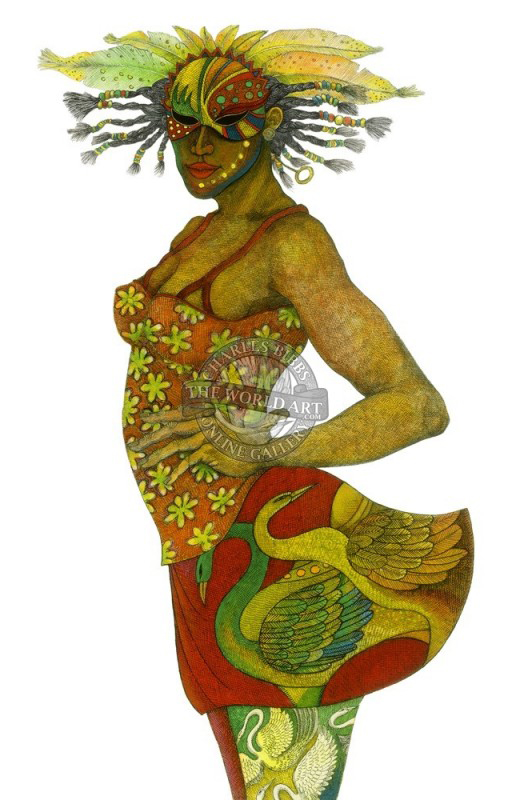 Charles Bibbs Hand Signed and Numbered Limited Edition: "Masquerade 2"