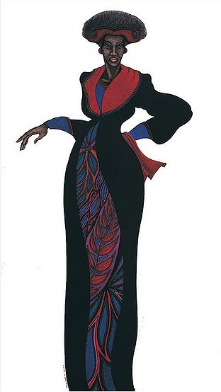 Charles Bibbs Artist Remarque  Mixed Media Ltd Ed Lithograph:"Ebony Series 4"