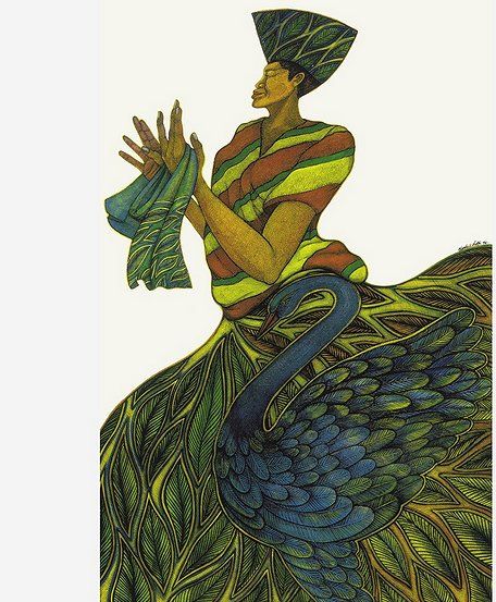 Charles Bibbs Hand Signed and Numbered Limited Edition Mixed Media Lithograph:"Silk Maiden"