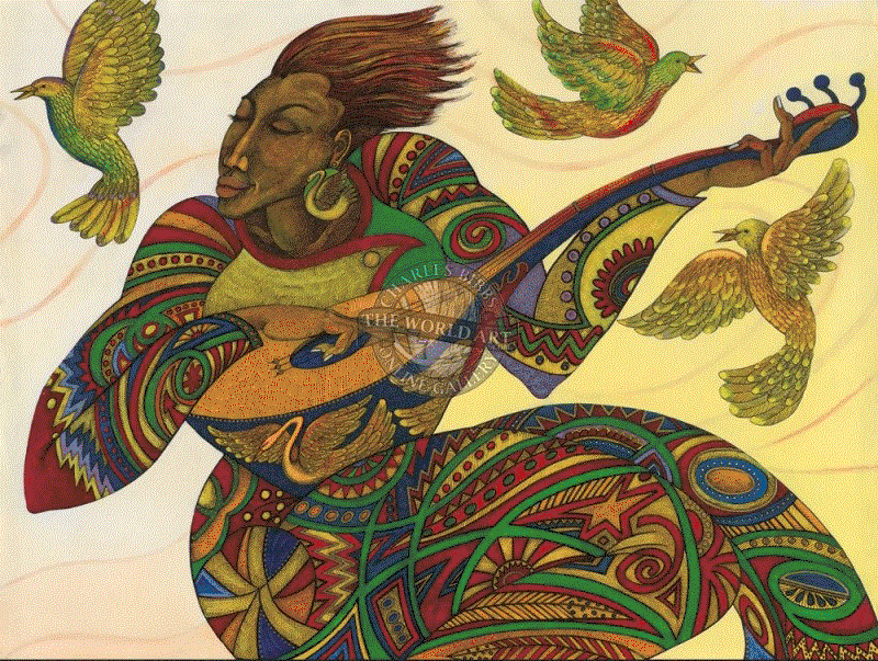 Charles Bibbs Artist Signed Limited Edition Giclee on Canvas: "Music Maker 3"