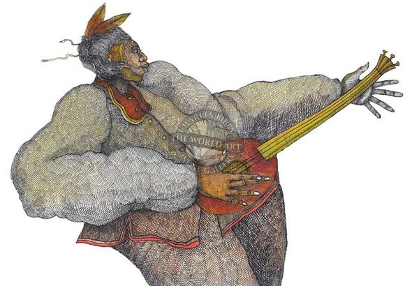 Charles Bibbs Artist Hand Enhanced Ltd Ed Giclee Print: "Mystic Music Maker"