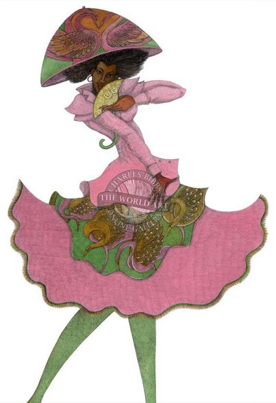 Charles Bibbs Hand Signed and Numbered Limited Edition: "Parasol Lady"