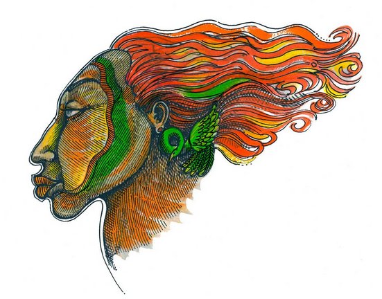 Charles Bibbs Hand Signed and Numbered Limited Edition Print:"Windface Series 1"