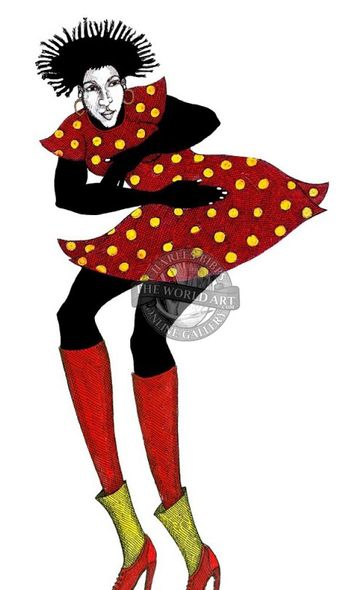 Charles Bibbs Hand Signed and Numbered Limited Edition: "Red Dress"