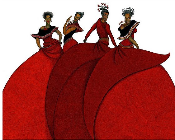 Charles Bibbs Hand Signed and Numbered Limited Edition Remarque:"Sisters In Motion"