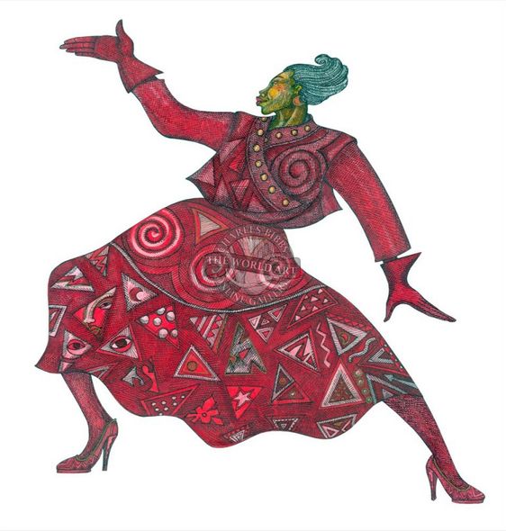 Charles Bibbs Hand Signed and Numbered Limited Edition:"Rhythm In Red"