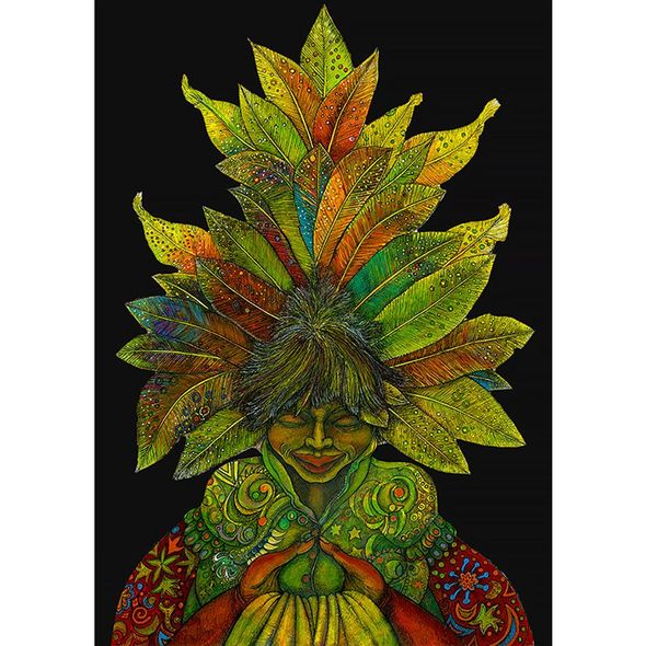 Charles Bibbs Artist Signed and Numbered Limited Edition Giclee:"Earth Mother - Black Canvas"