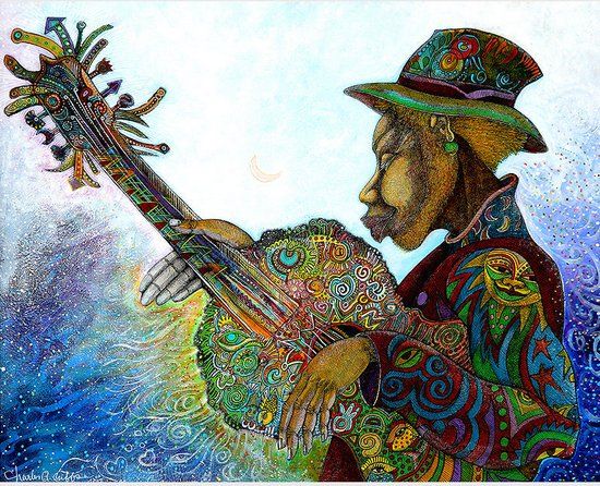 Charles Bibbs Hand Signed and Numbered Limited Edition Print:"Bluz Evolution"