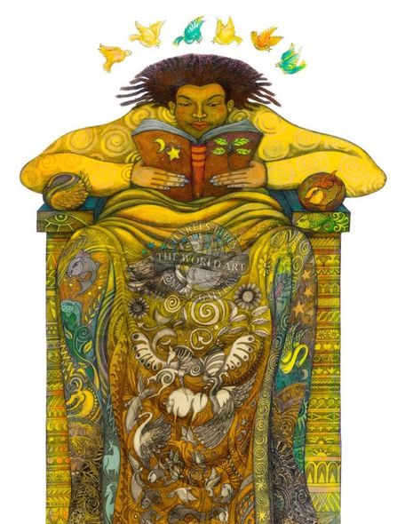 Charles Bibbs Artist Hand Enhanced Limited Edition Print: "The Reader II" 