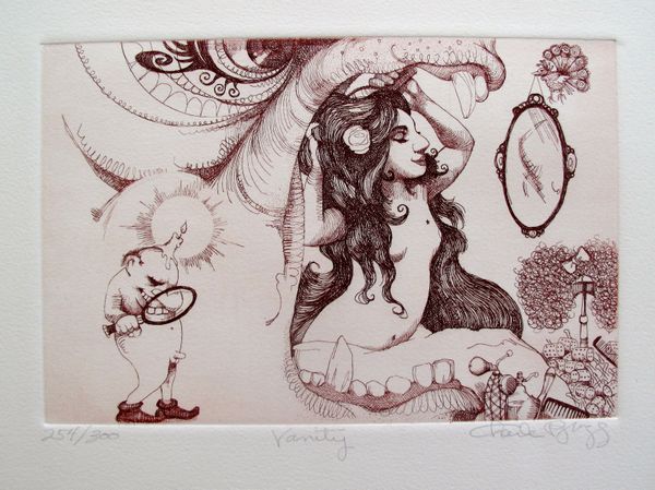 Charles Bragg Hand Signed Limited Edition Etching:"Vanity"
