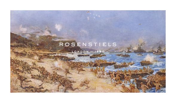 Charles Edward Dixon Hand Numbered Limited Edition Print on Paper :"The Landing at Anzac, 25th April 1915"