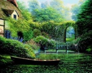 CHARLES H WHITE 24X36 Secondary Market Art: "PRIMROSE CROSSING CNV"
