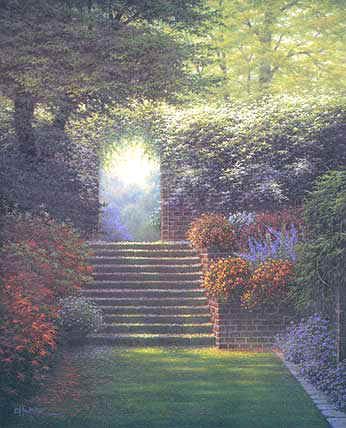 CHARLES H WHITE 28X22 Secondary Market Art: "INNER GARDEN"