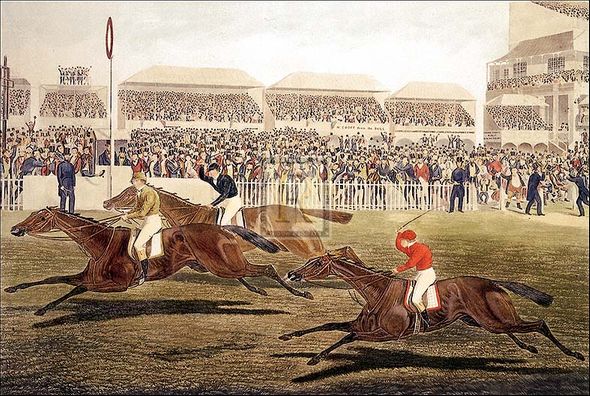 Charles Hunt Artist Hand Colored Copper Plate Printed Atelier Print:"The Derby, 1848"