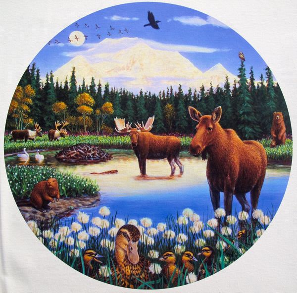 Charles Lynn Bragg Hand Signed Limited Edition Giclee:"Moonlighting At Mt. Denali"