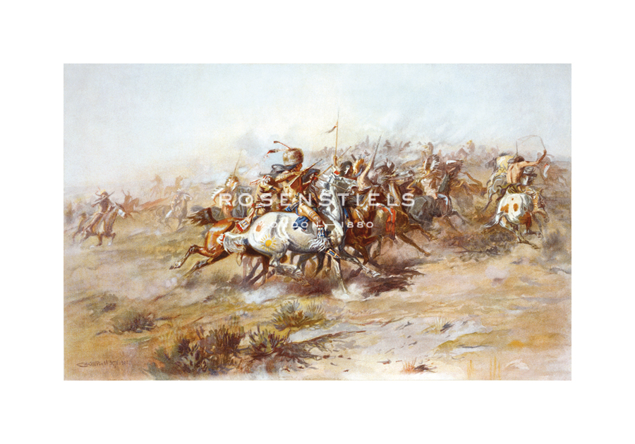 Charles Marion Russell Hand Numbered Limited Edition Print on Paper :"The Custer Fight"