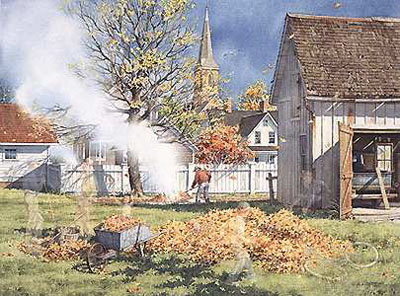 CHARLES PETERSON 12X17 Secondary Market Art: "BURNING LEAVES EE"