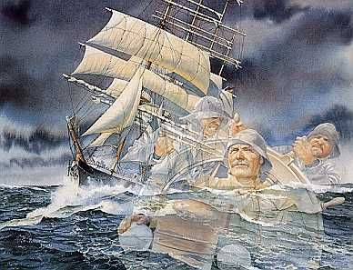 CHARLES PETERSON 24X18 Secondary Market Art: "ROUNDING THE HORN CE"