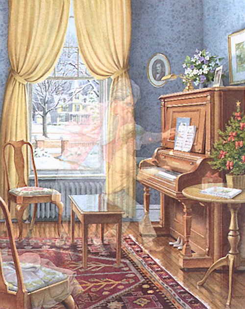 CHARLES PETERSON 24X19 Secondary Market Art "PIANO LESSONS CE