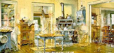 CHARLES PETERSON 31X15 Secondary Market Art: "AND APPLE PIE CE"