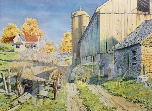 Charles Peterson Signed Limited Edition Lithograph Print: "Hayride"