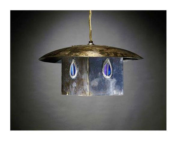 Charles Rennie Mackintosh Fine Art Open Edition Giclée:"A Metal and Leaded Glass Hanging Shade"
