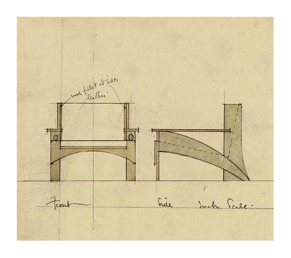 Charles Rennie Mackintosh Fine Art Open Edition Gicl&eacute;e:"Design for Armchair in Oak"
