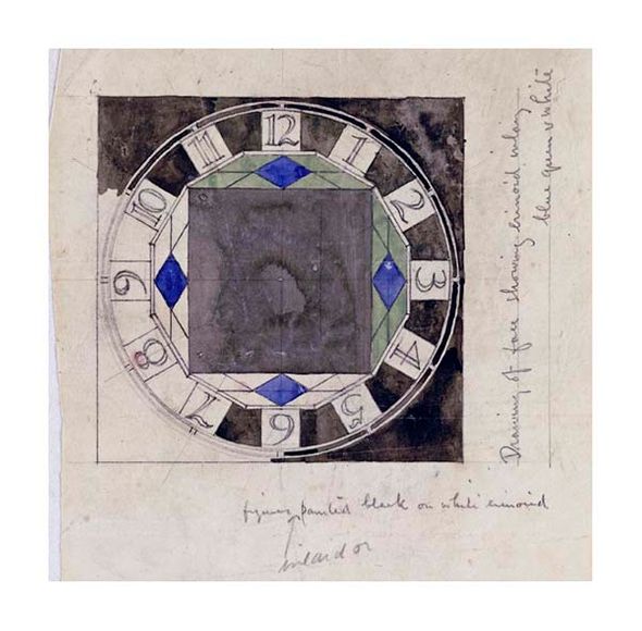 Charles Rennie Mackintosh Fine Art Open Edition Giclée:"Design for Clock Face, 1917"