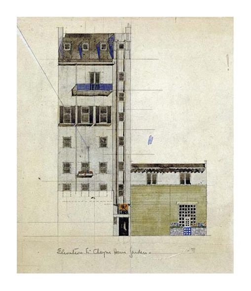 Charles Rennie Mackintosh Fine Art Open Edition Gicl&eacute;e:"London, Elevation of Proposed Studio, 1920"
